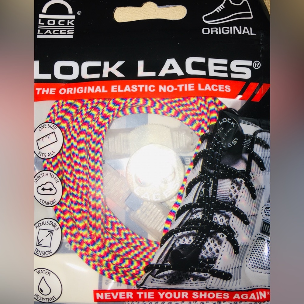 Lock Laces Original No-Tie Shoelaces
One Size Fits All
Rainbow Color🌈 🌈
NWOT